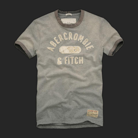 Abercrombie Fitch Hombres De Cuello Redondo Corto Remera AF5141